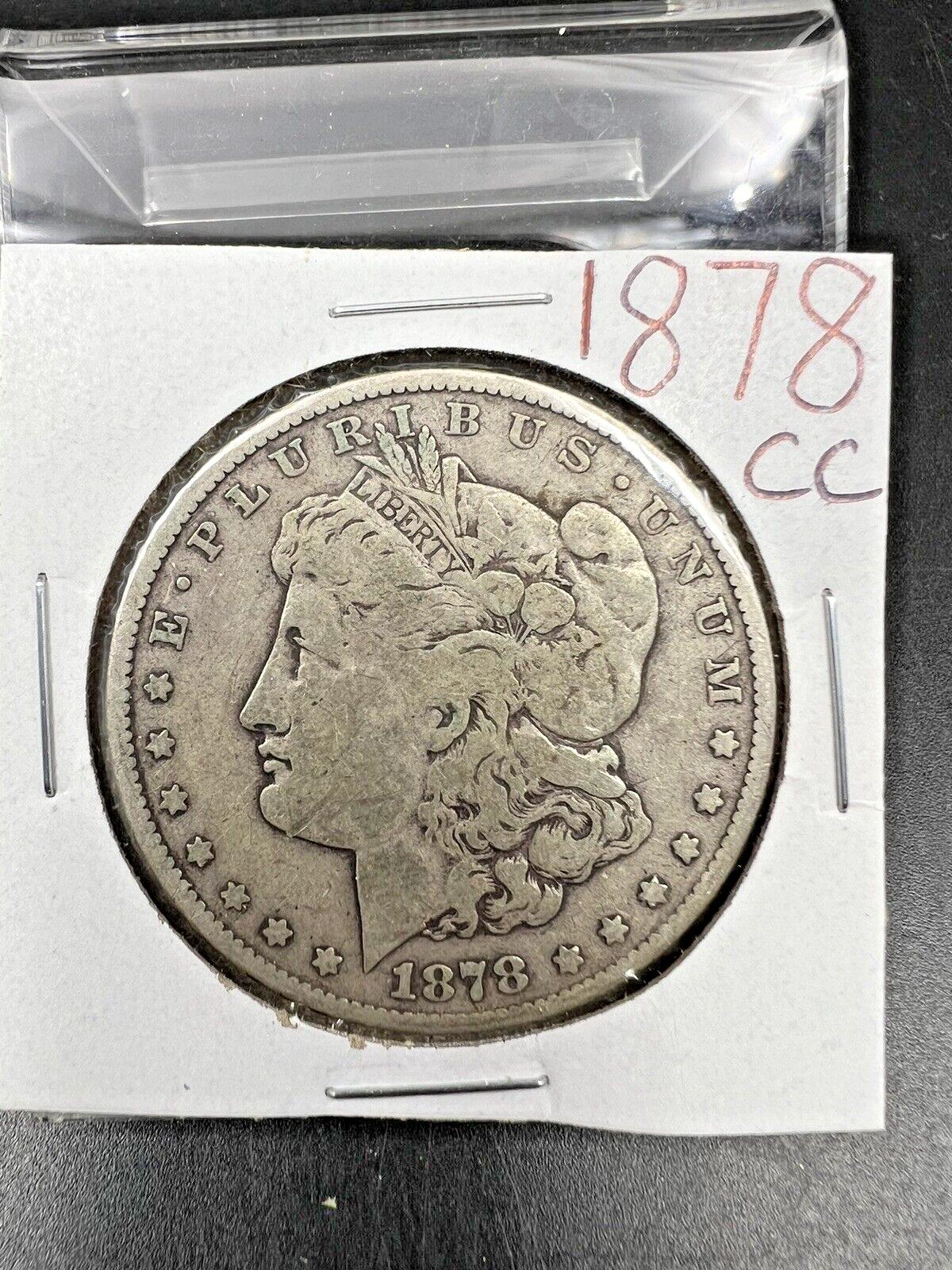 1878 CC Morgan Silver Eagle Dollar Coin Choice Good / VG Very Good Circ