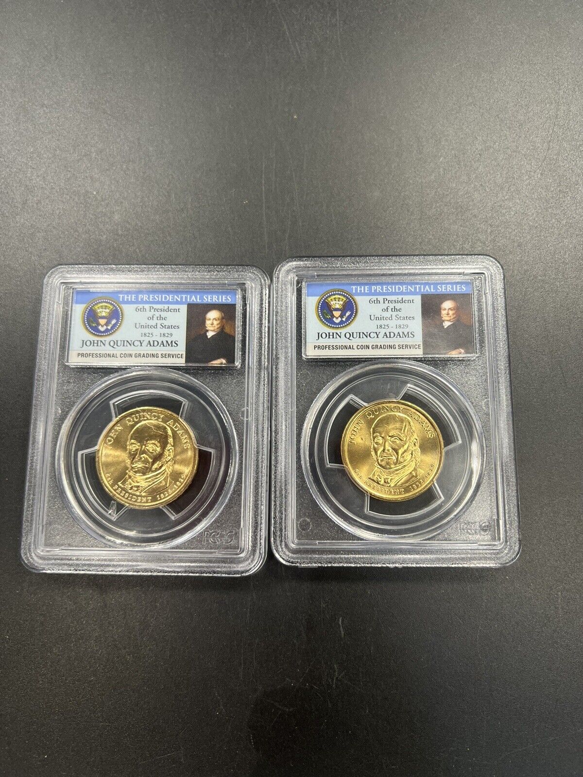 2 Dollar Set 2008 P & D John Quincy Adams Presidential PCGS MS66 FDOI Position A