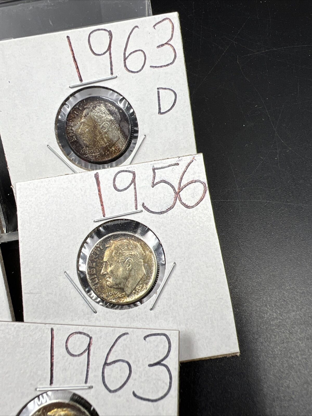 Lot of 8 US 90% Silver Dime Coins Neat Toning Toners Exact Coins Pictured Circ