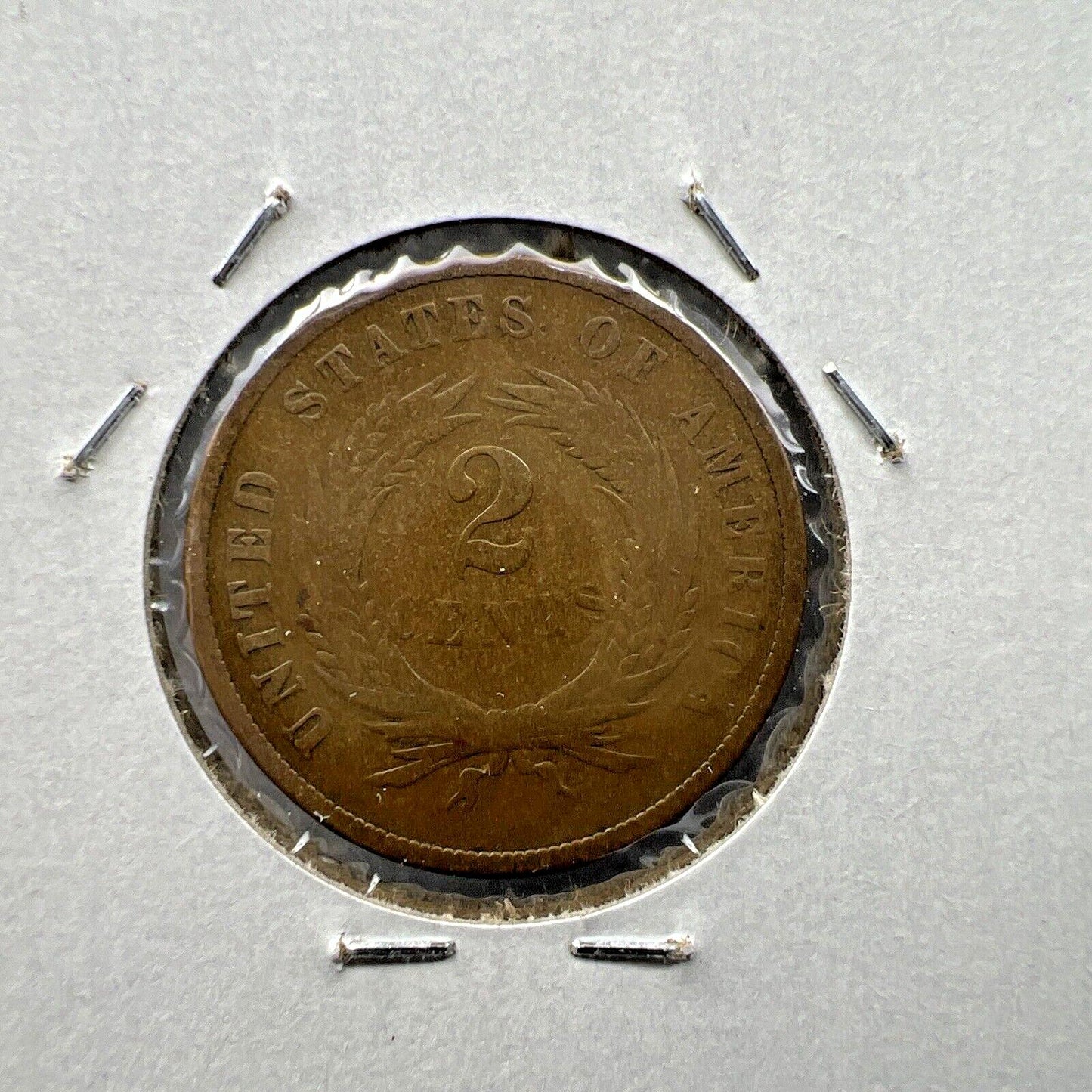 1867 P 2c Two Cent Copper Coin Circulated G / VG