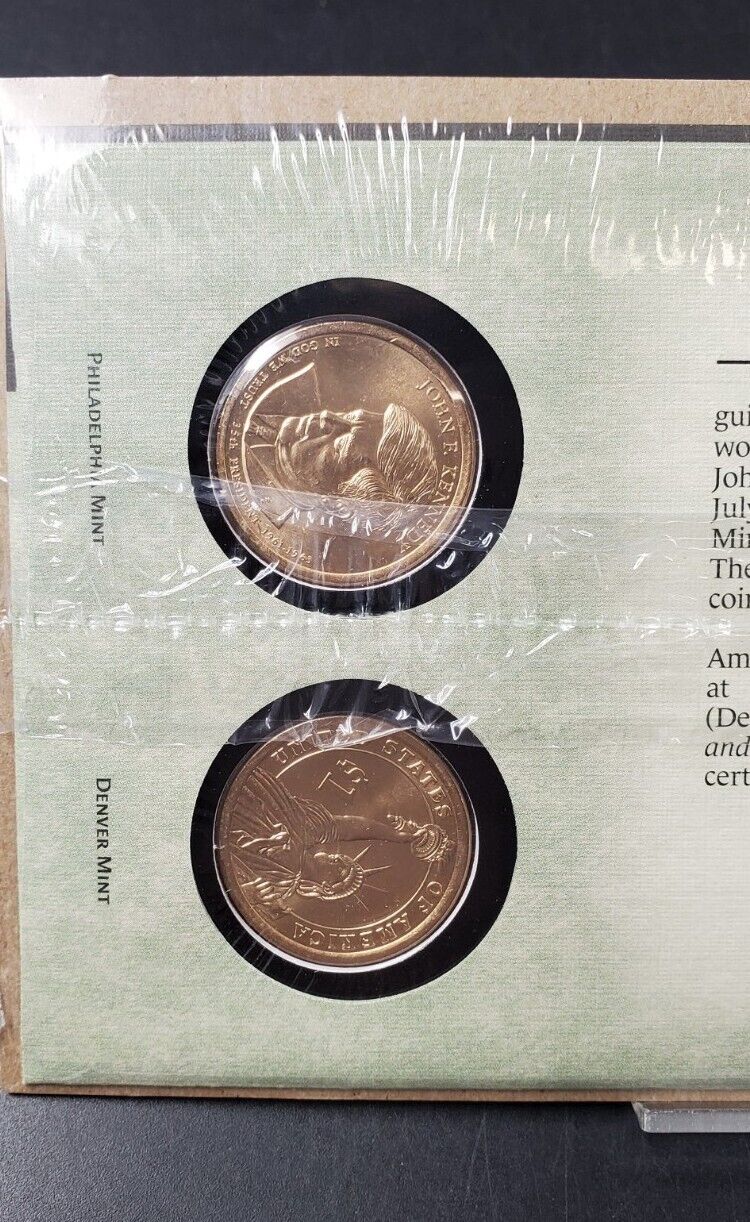 2015 John F Kennedy Presidential Dollar P & D 2 coins Set First Day OGP US Mint