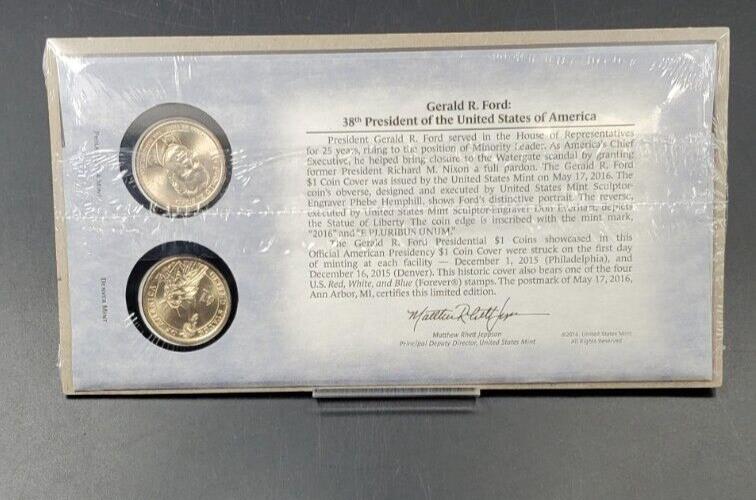 2016 Gerald R. Ford Presidential Dollar P & D 2 coins Set First Day OGP US Mint