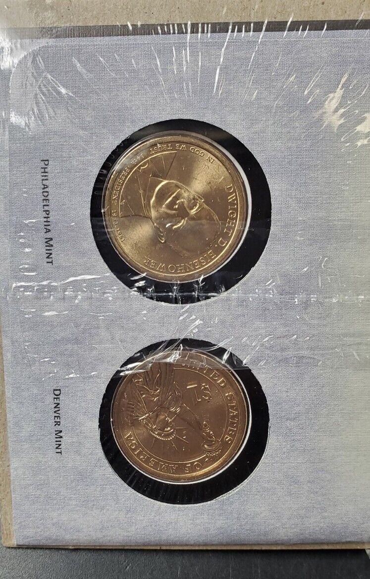 2015 Dwight Eisenhower 34Th Presidential Dollar P & D 2 coins Set First Day OGP