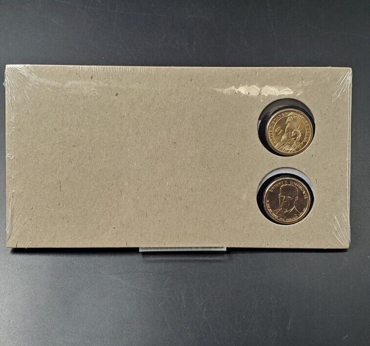 2015 Dwight Eisenhower 34Th Presidential Dollar P & D 2 coins Set First Day OGP
