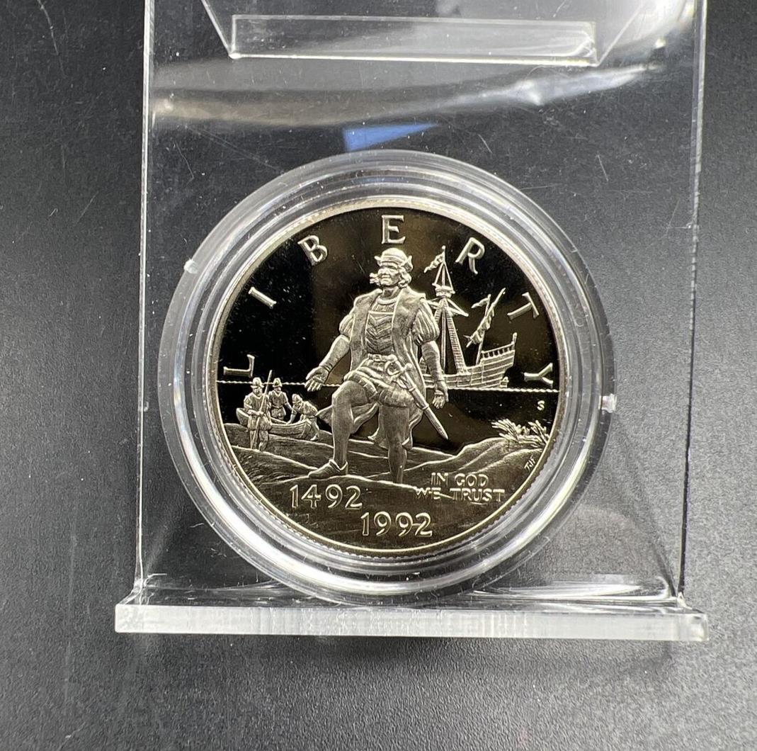 1992 S 50c Columbus Commemorative Half Dollar in Capsule Clad Coin Proof #C