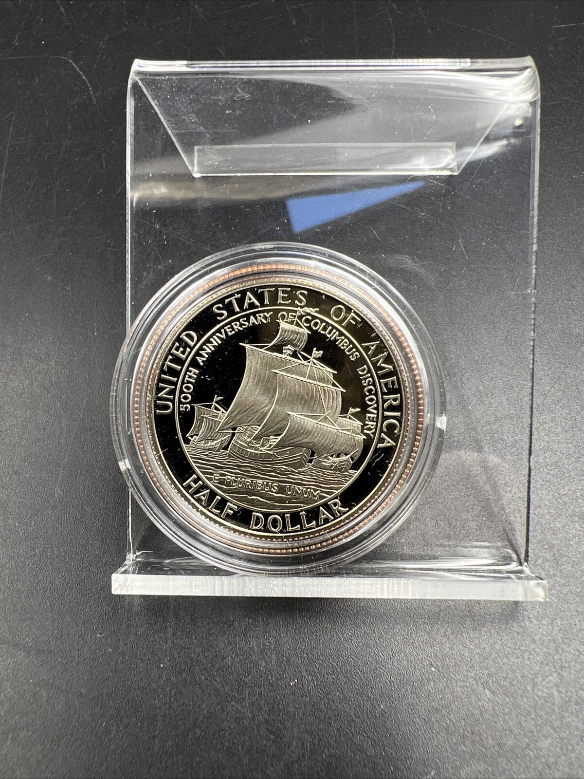 1992 S 50c Columbus Commemorative Half Dollar in Capsule Clad Coin Proof #C