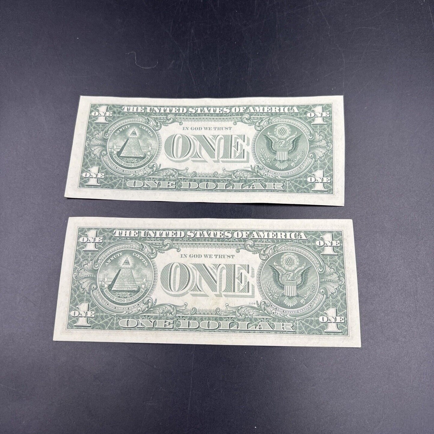 Lot of 2 1963 B $1 Barr Series Federal Reserve Note Bills Green Seal CH XF / AU
