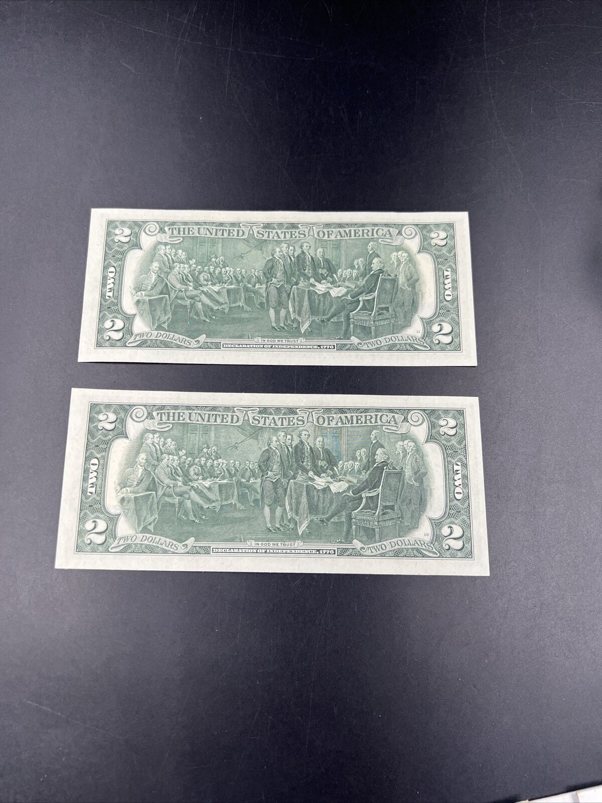 2 Consecutive 1976 Two Dollar FRN Note Postal Bicentennial Bill CH UNC Dalton GA