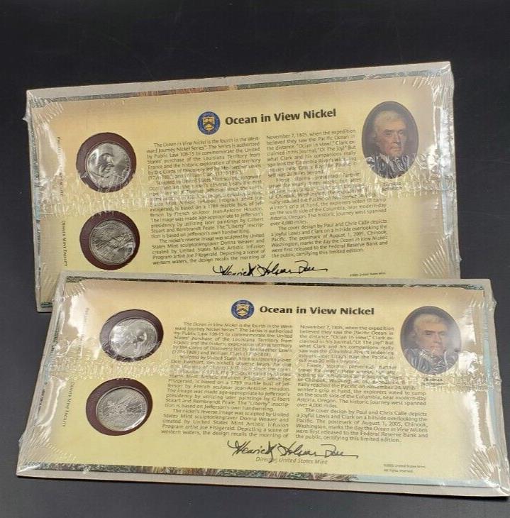 2005 Ocean in View Jefferson Nickels 2 Coin Sealed set P & D US Mint