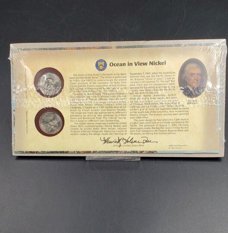 2005 Ocean in View Jefferson Nickels 2 Coin Sealed set P & D US Mint