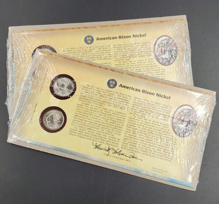 2005 P & D American Bison Nickel Set US Mint Sealed In Plastic