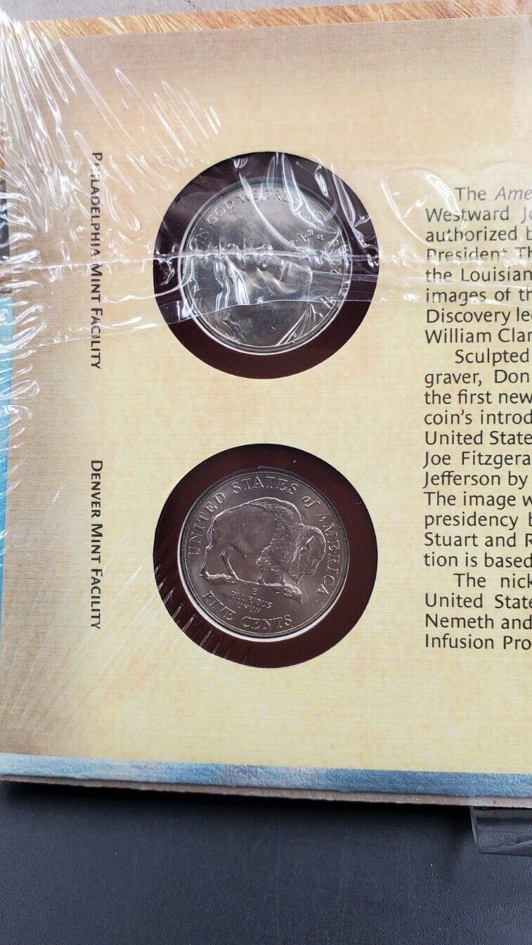 2005 P & D American Bison Nickel Set US Mint Sealed In Plastic