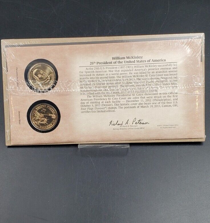 2013 William McKinley 25th Presidential Dollar P & D 2 coin Set First Day OGP