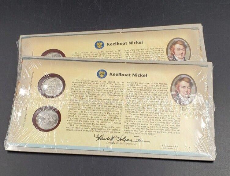2004 P & D Keelboat Nickel Set US Mint Two Coin Set OGP