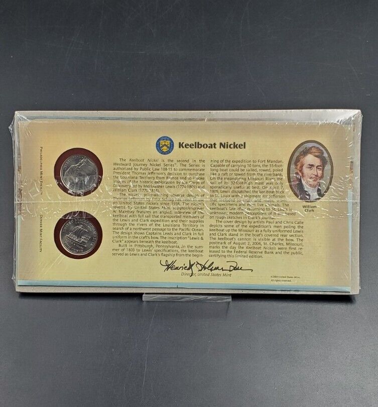 2004 P & D Keelboat Nickel Set US Mint Two Coin Set OGP