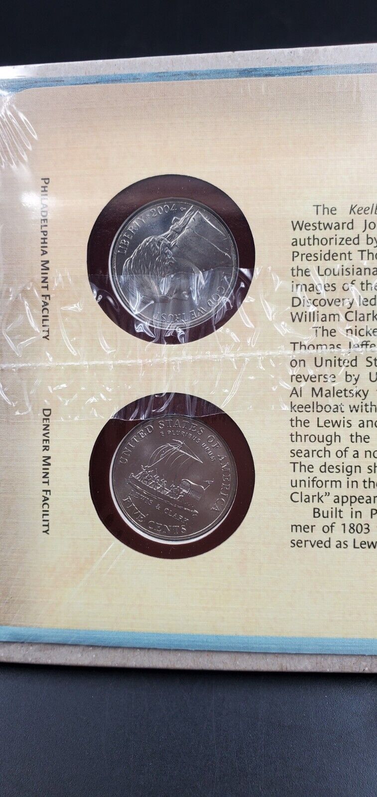 2004 P & D Keelboat Nickel Set US Mint Two Coin Set OGP