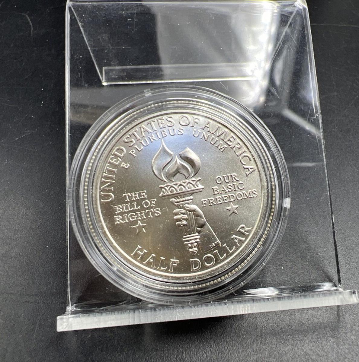 1993 W 50 90% Silver Madison Bill of Rights Commemorative Half Dollar Coin BU