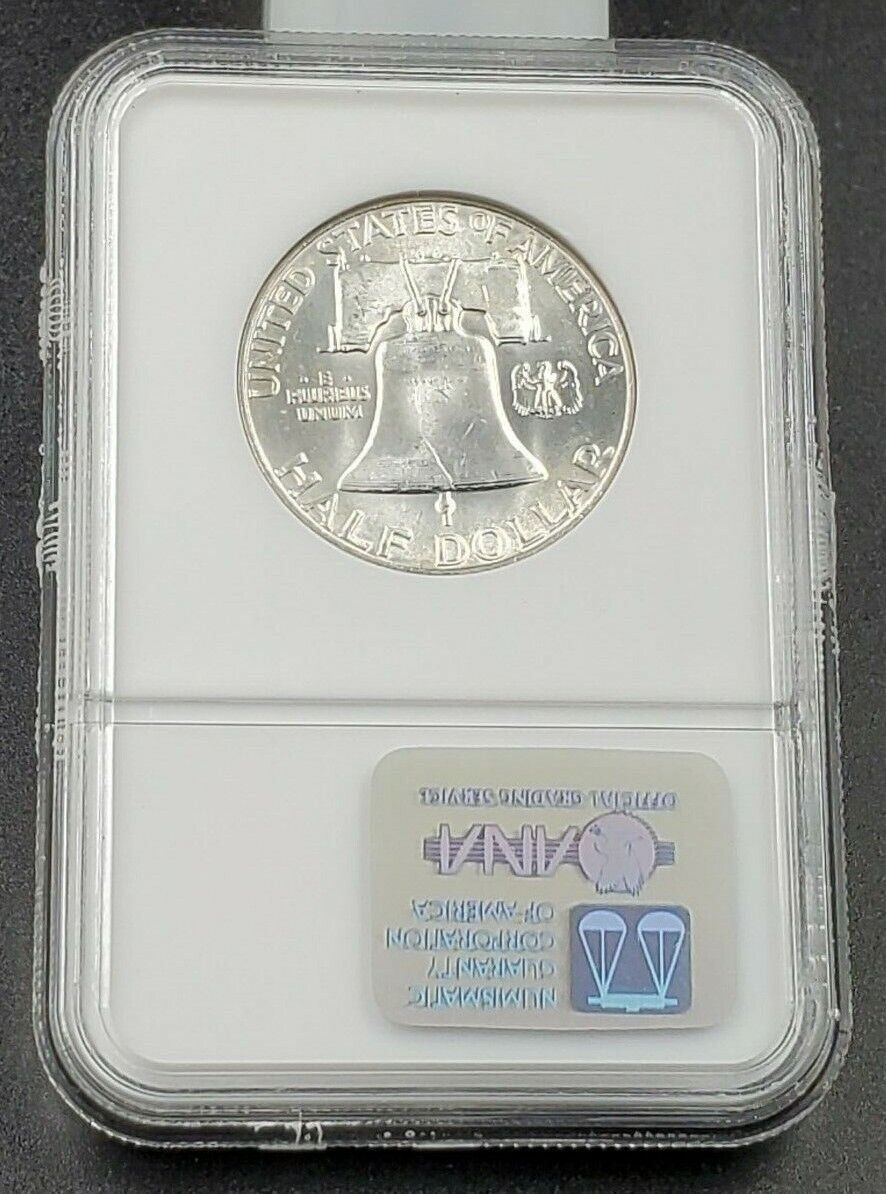 1962 P US Franklin Silver Half Dollar Coin NGC MS65 Gem BU Certified Deep Strike