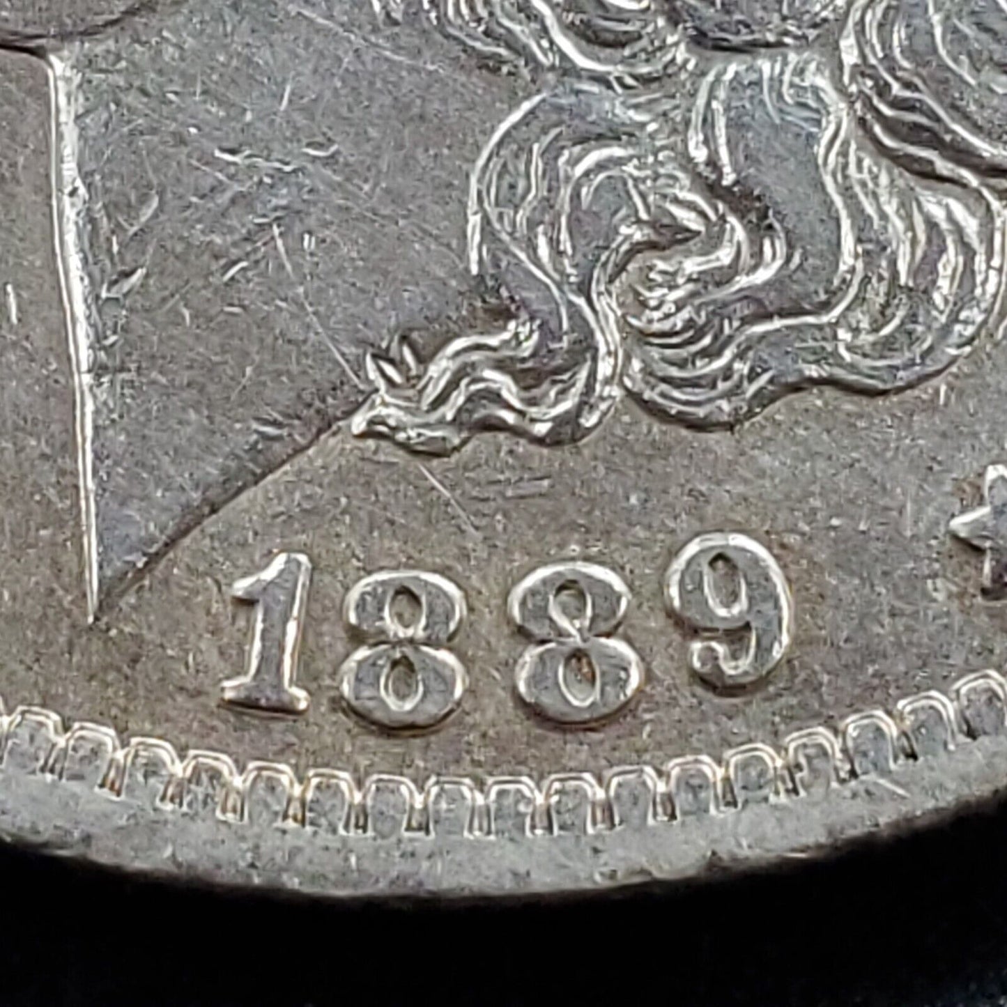 1889 O Morgan Silver Eagle Dollar Coin VAM Variety 10 Wide Date XF Details