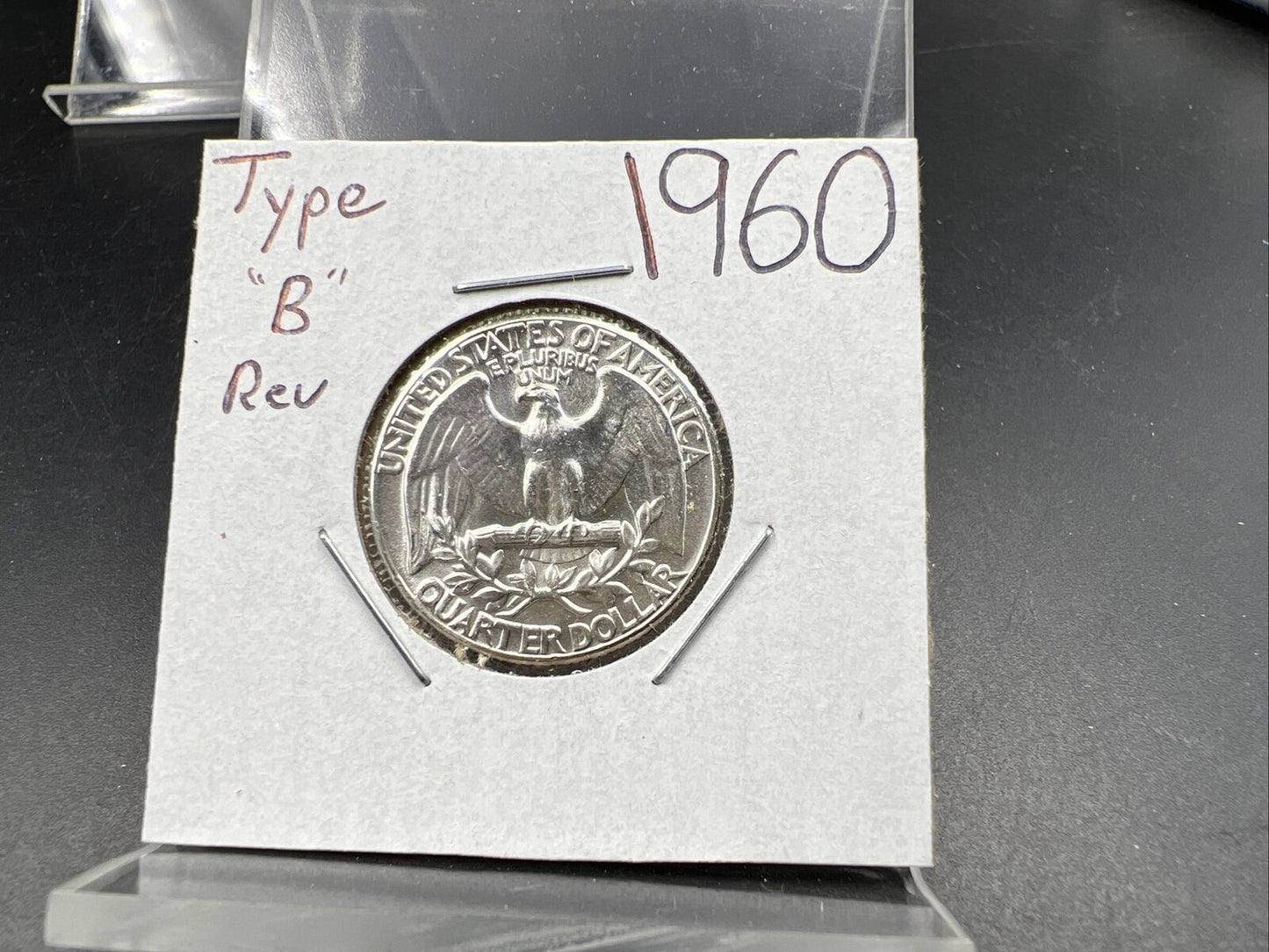 1960 P 25C Washington Quarter Silver Coin Choice BU Uncirculated Type B Reverse