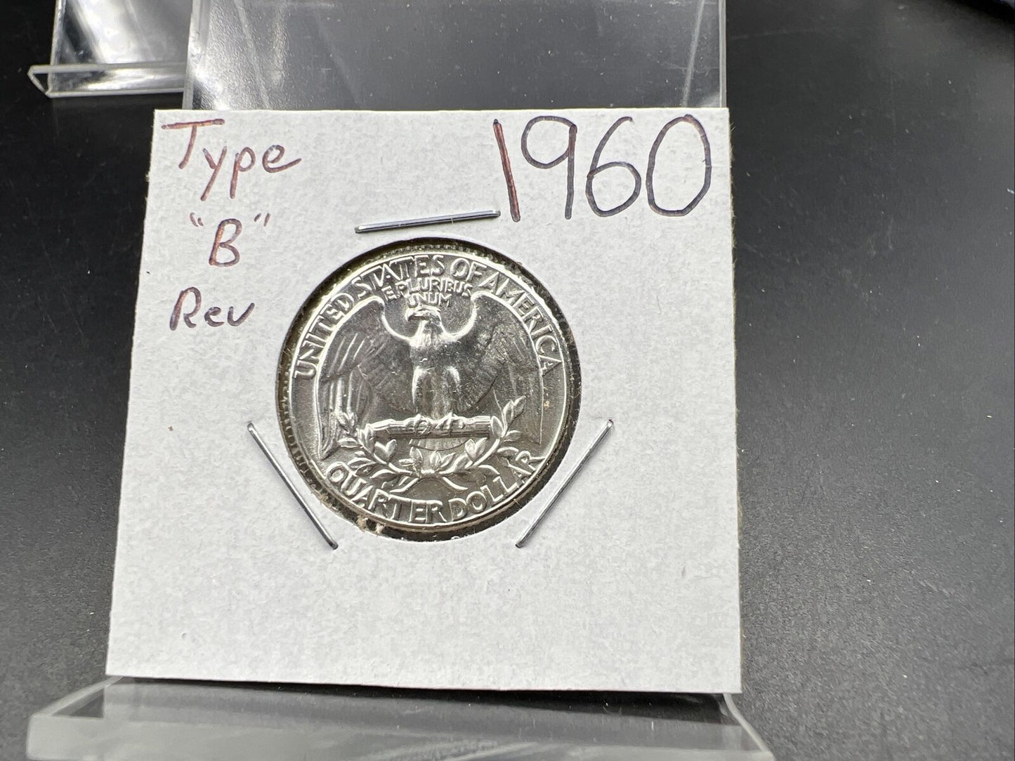 1960 P 25C Washington Quarter Silver Coin Choice BU Uncirculated Type B Reverse