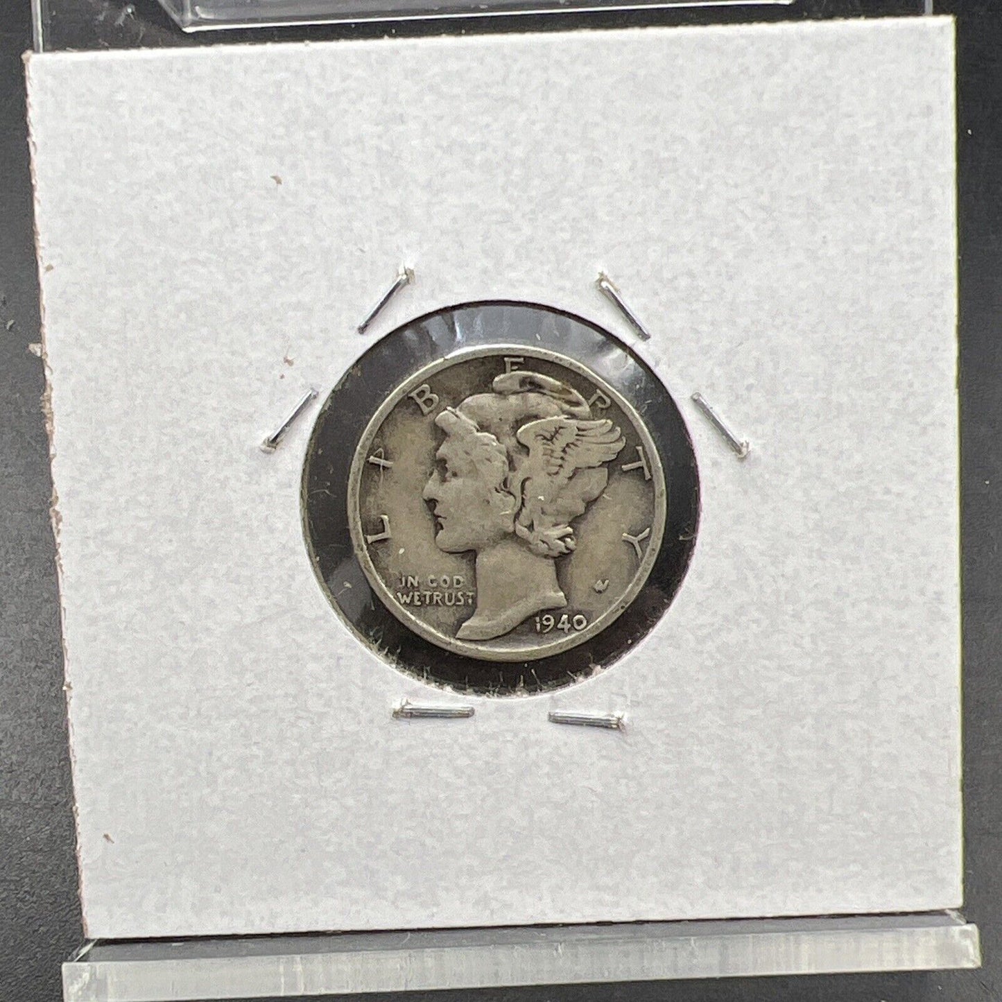 1940 D D/D RPM Mercury Silver Dime Repunched Mint Mark # 001 Fine Circ