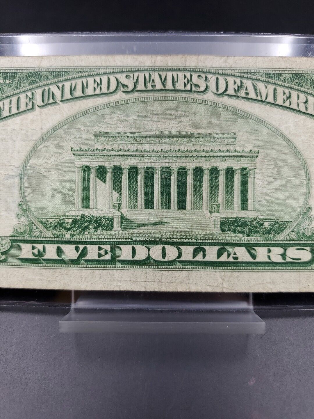 1953 $5 Silver Certificate Blue Seal US Currency Bill Circ Fine #059
