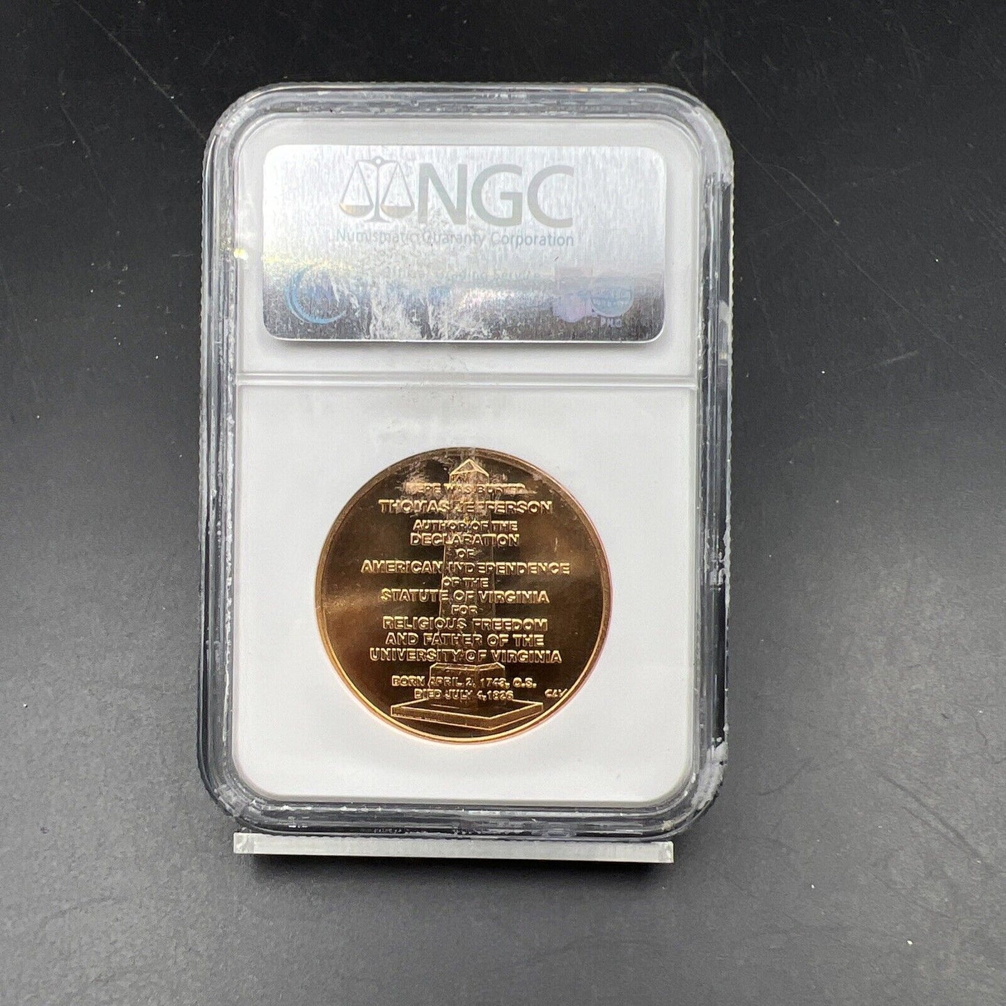 2007 NGC BU certified Bronze Medal First Spouse Series Jefferson's Liberty