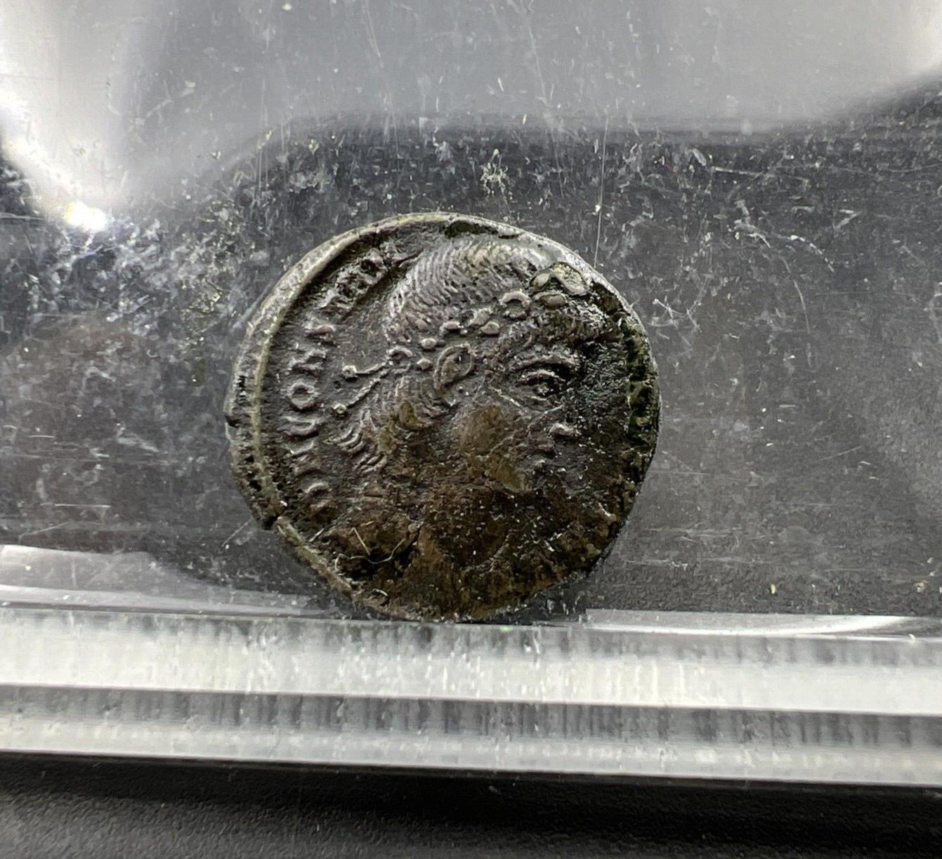 Constantine the Great Ancient Roman Bronze AE 4 Coin c. 336 - 337 AD Fine Circ