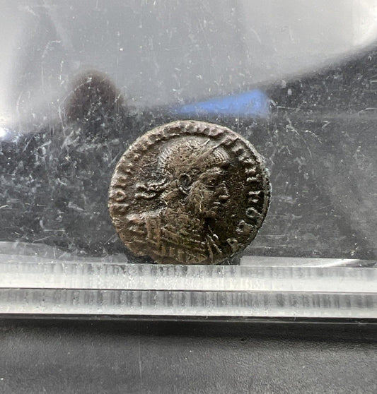 Constantine II The Second AE 4 Ancient Bronze Coin c. 336 - 340 AD Fine Circ #4X