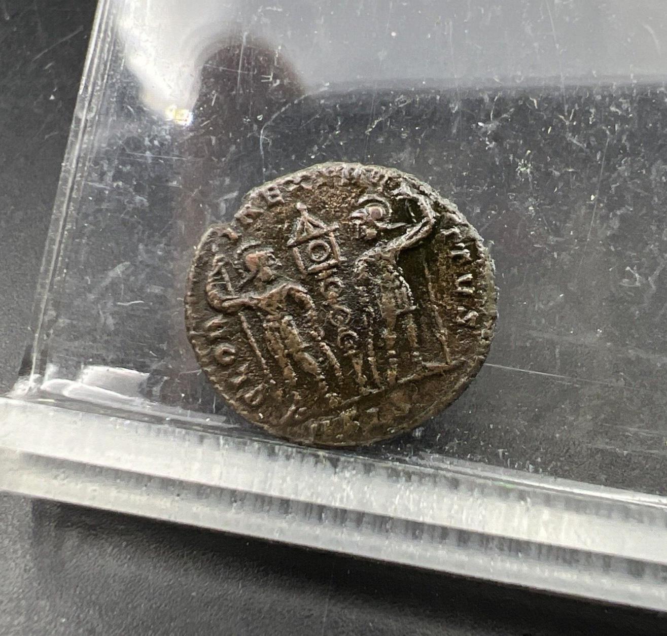 Constantine II The Second AE 4 Ancient Bronze Coin c. 336 - 340 AD Fine Circ #4X