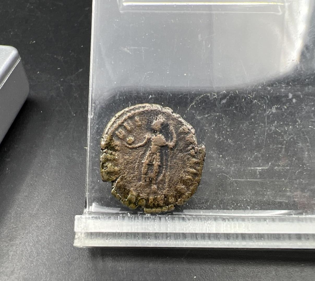 Ancient Roman Bronze Coin AE 4 Size Jupiter Reverse SKU #3724AZX