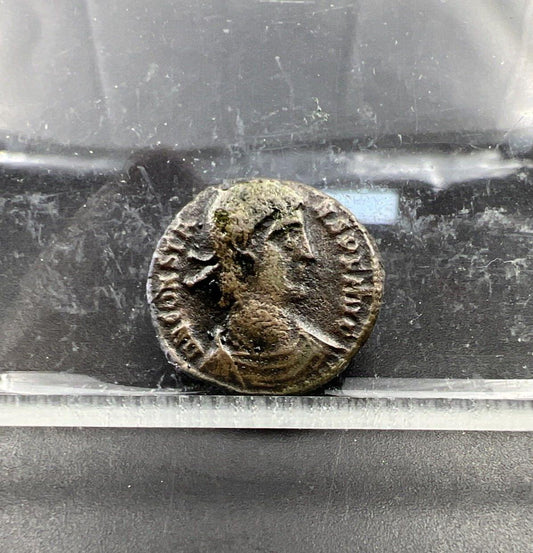 Emperor on Galley Constans AE 3 Nummus 348 350 AD Ancient Bronze Coin SKU32124c