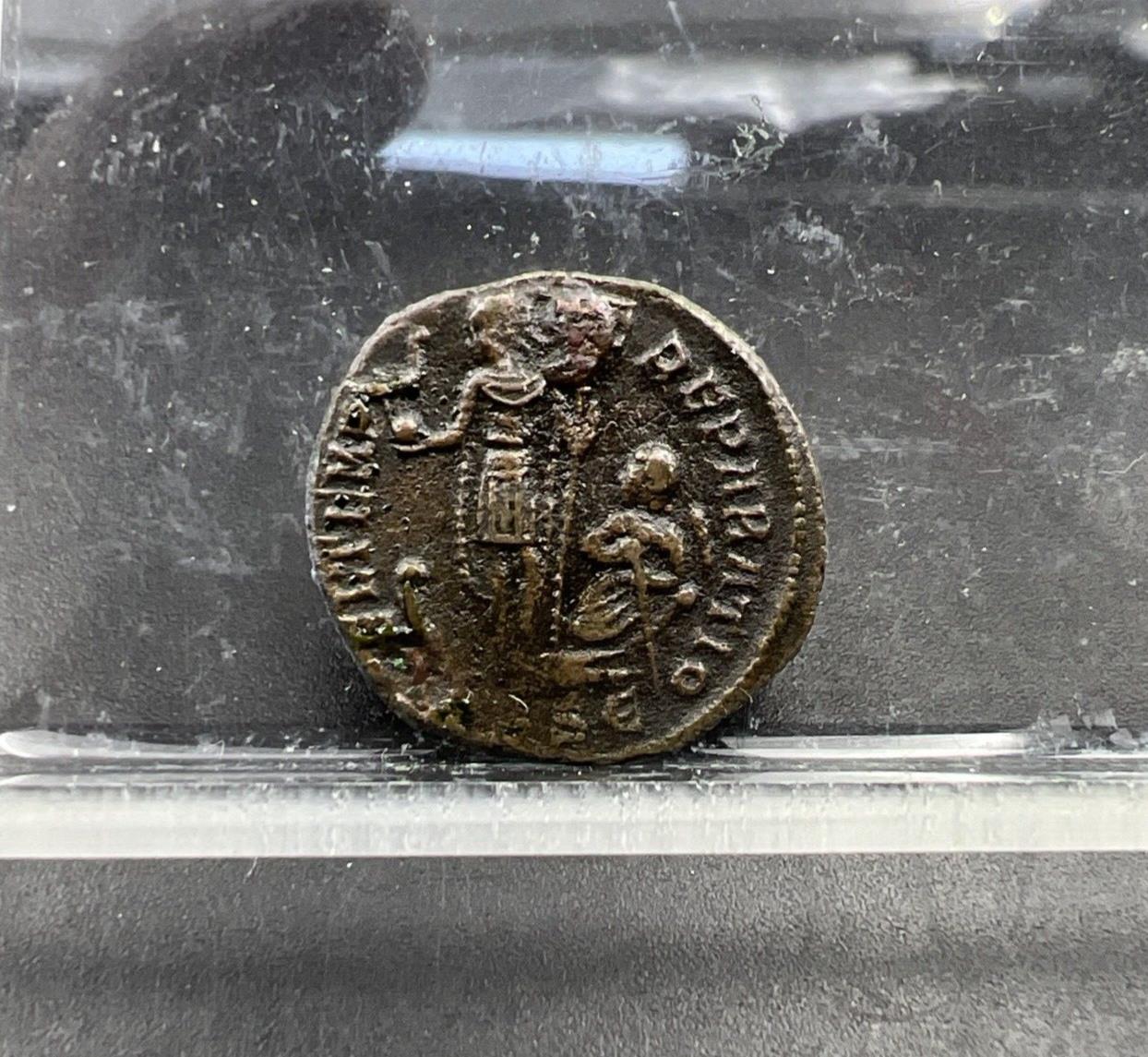 Emperor on Galley Constans AE 3 Nummus 348 350 AD Ancient Bronze Coin SKU32124c