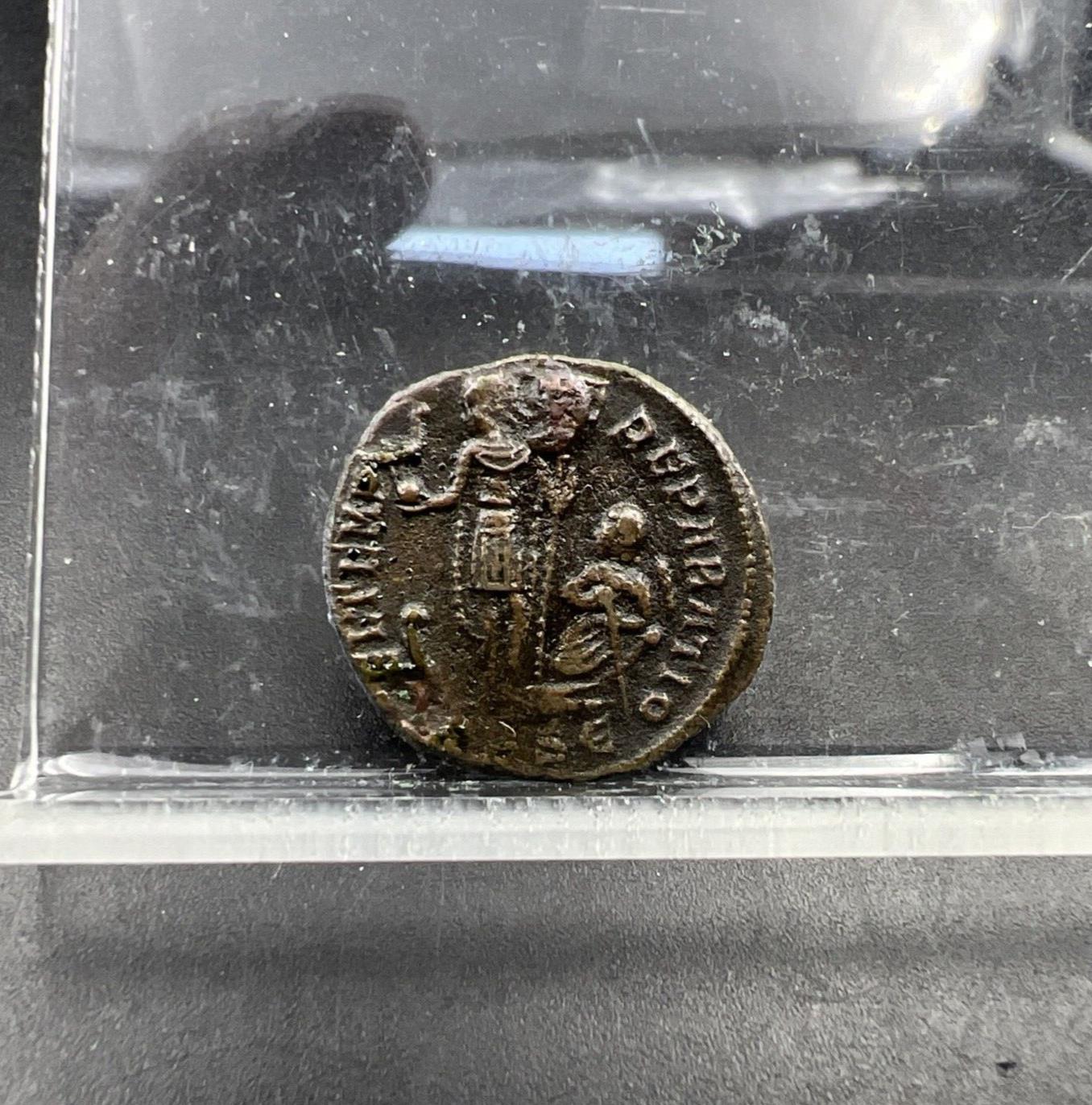 Emperor on Galley Constans AE 3 Nummus 348 350 AD Ancient Bronze Coin SKU32124c
