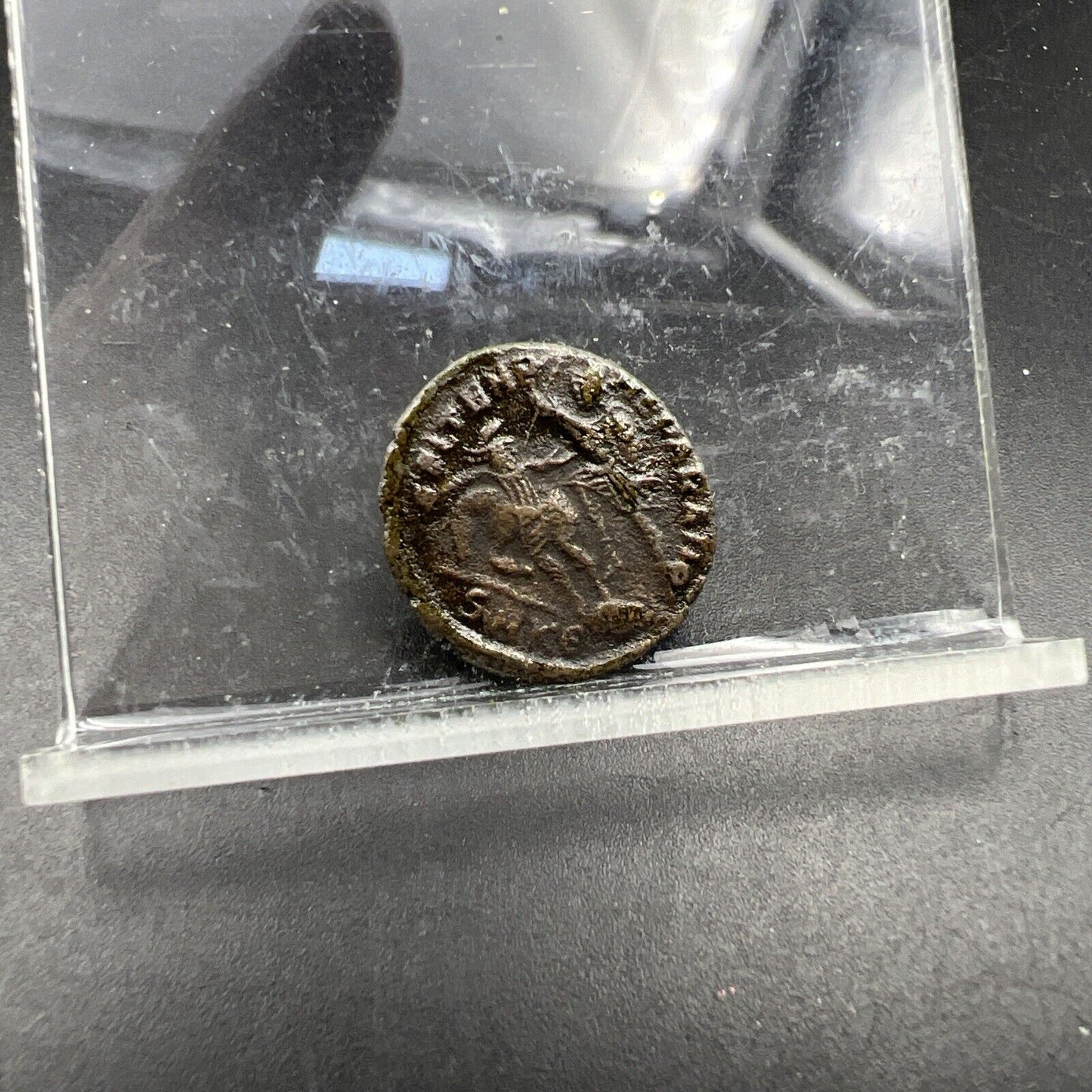 AE 4 DN Constan Ancient Roman Fallen Soldier Roman Bronze Coin VF SKU42124K