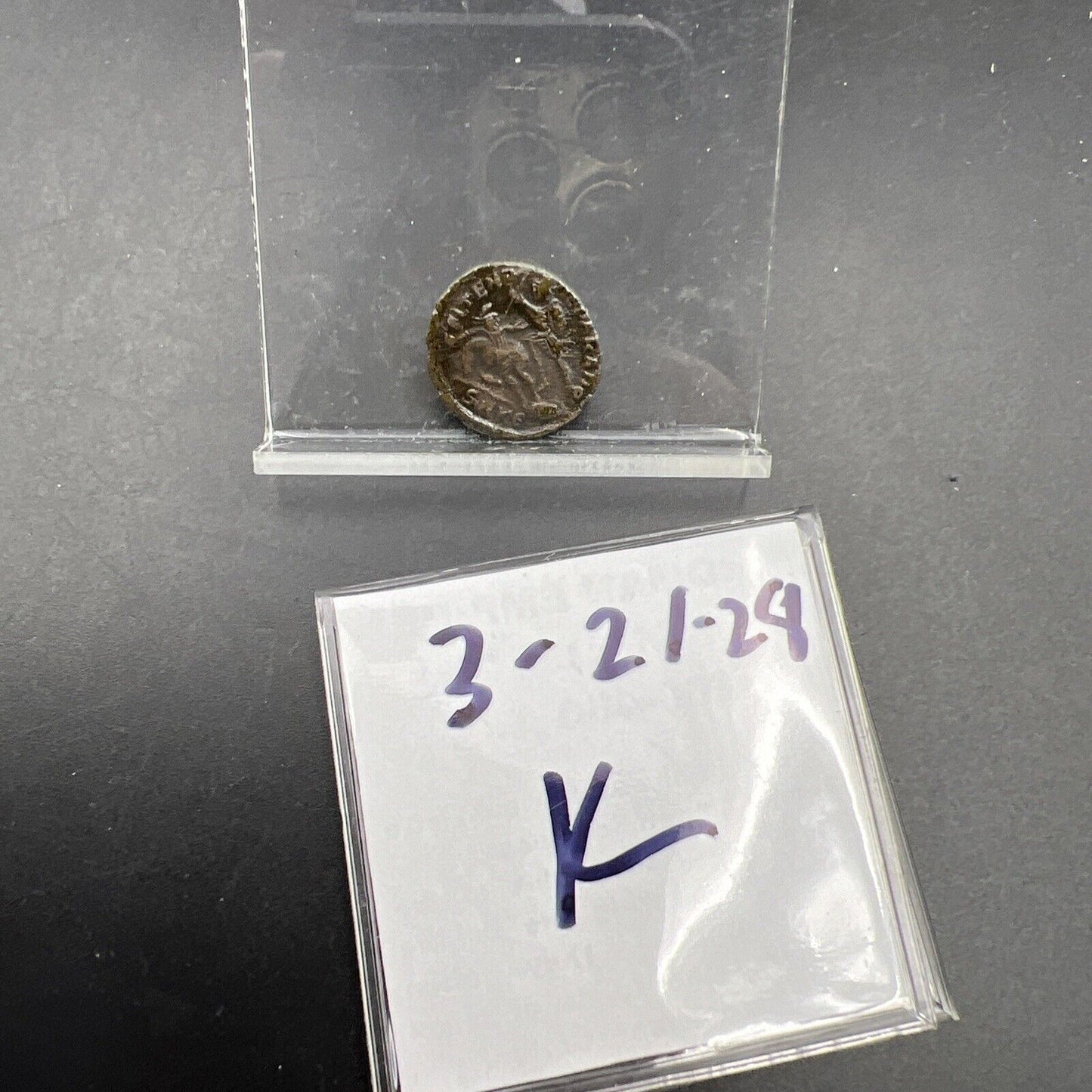 AE 4 DN Constan Ancient Roman Fallen Soldier Roman Bronze Coin VF SKU42124K