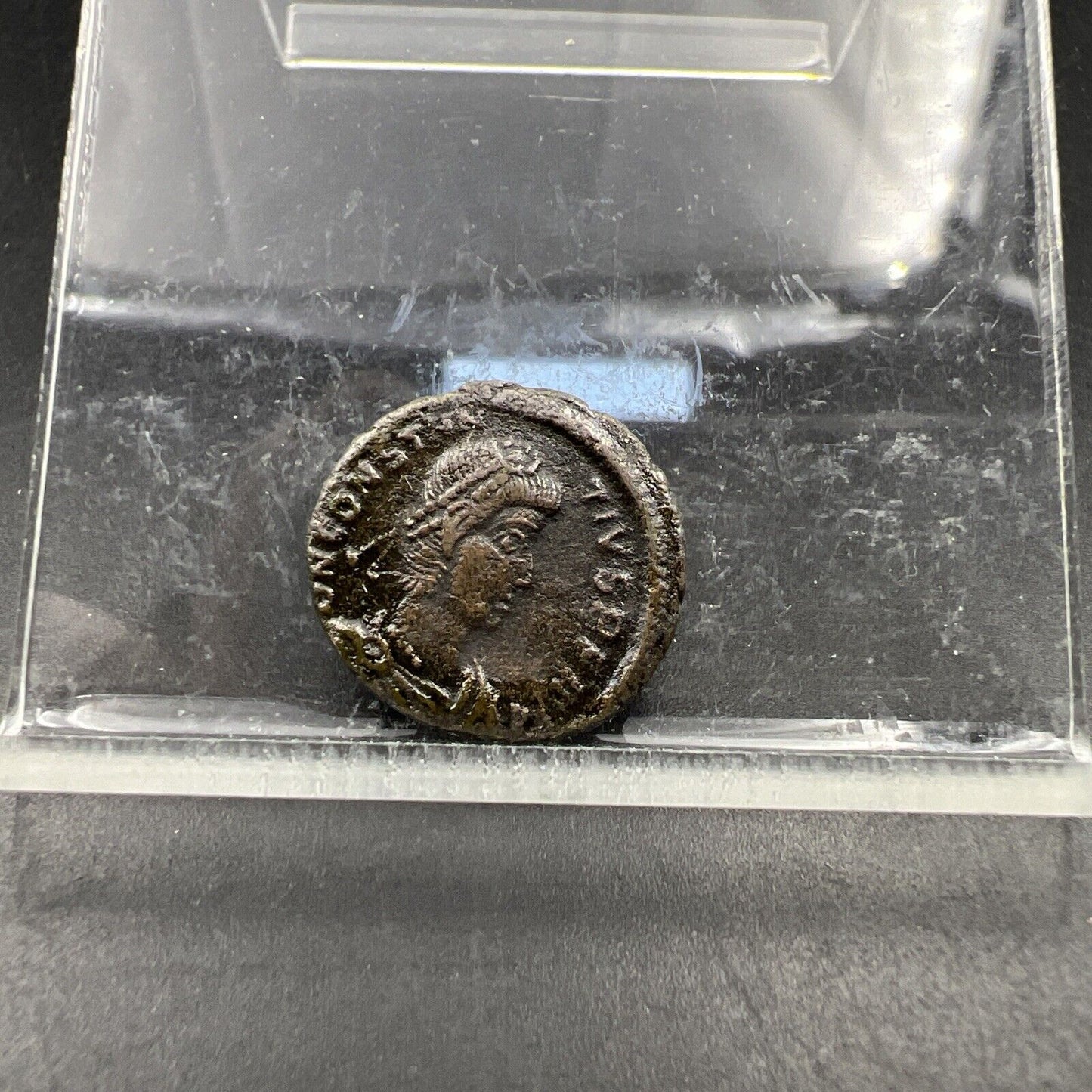 AE 4 DN Constan Ancient Roman Fallen Soldier Roman Bronze Coin VF SKU42124K