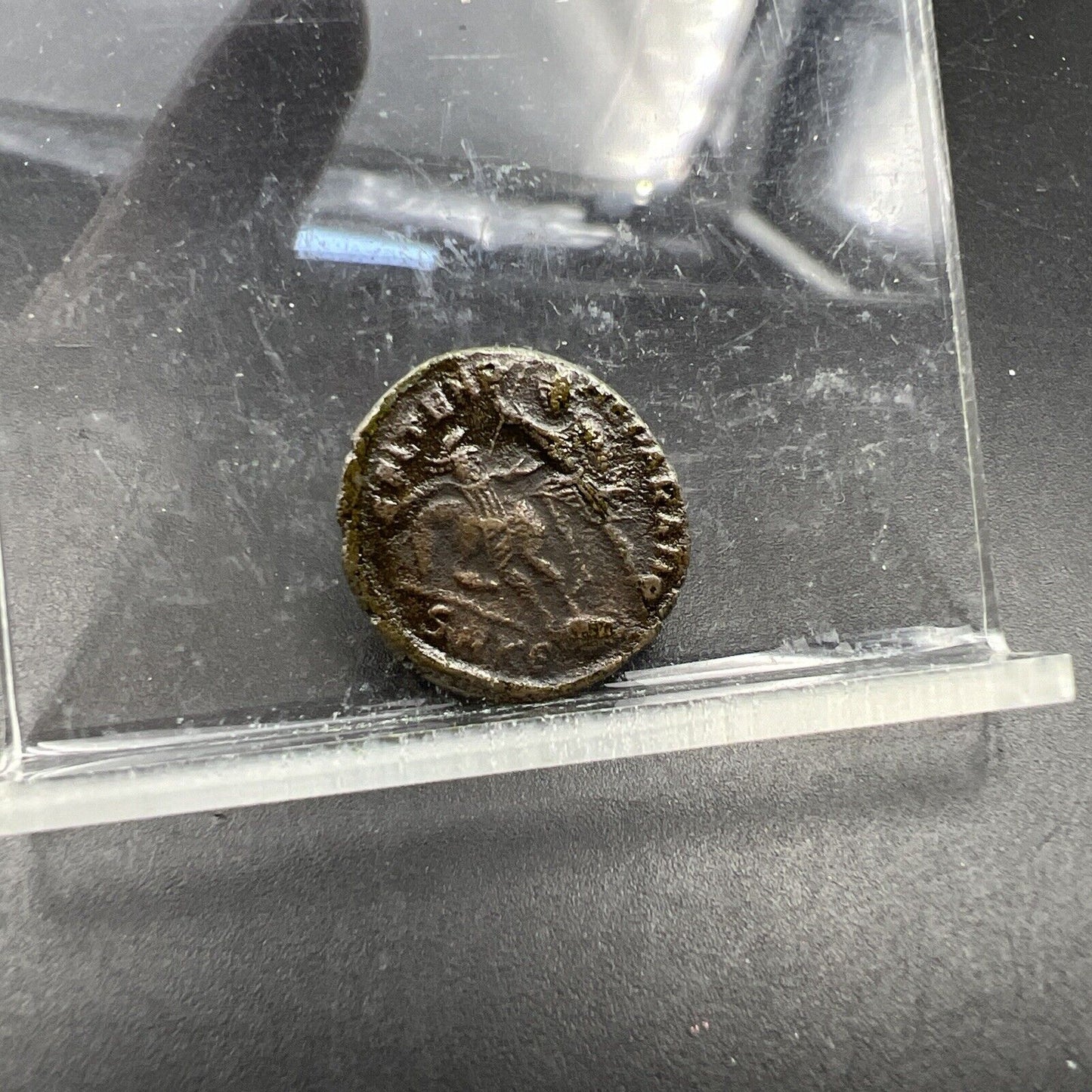 AE 4 DN Constan Ancient Roman Fallen Soldier Roman Bronze Coin VF SKU42124K