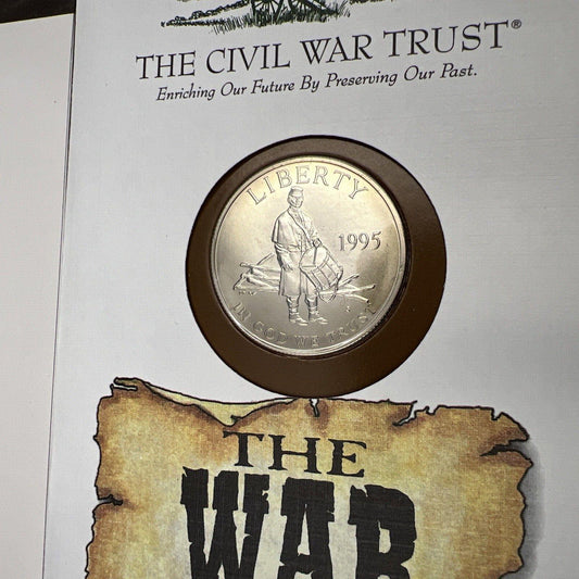 1995 Civil War Commemorative Half Dollar Coin with Stamps in Leather Display