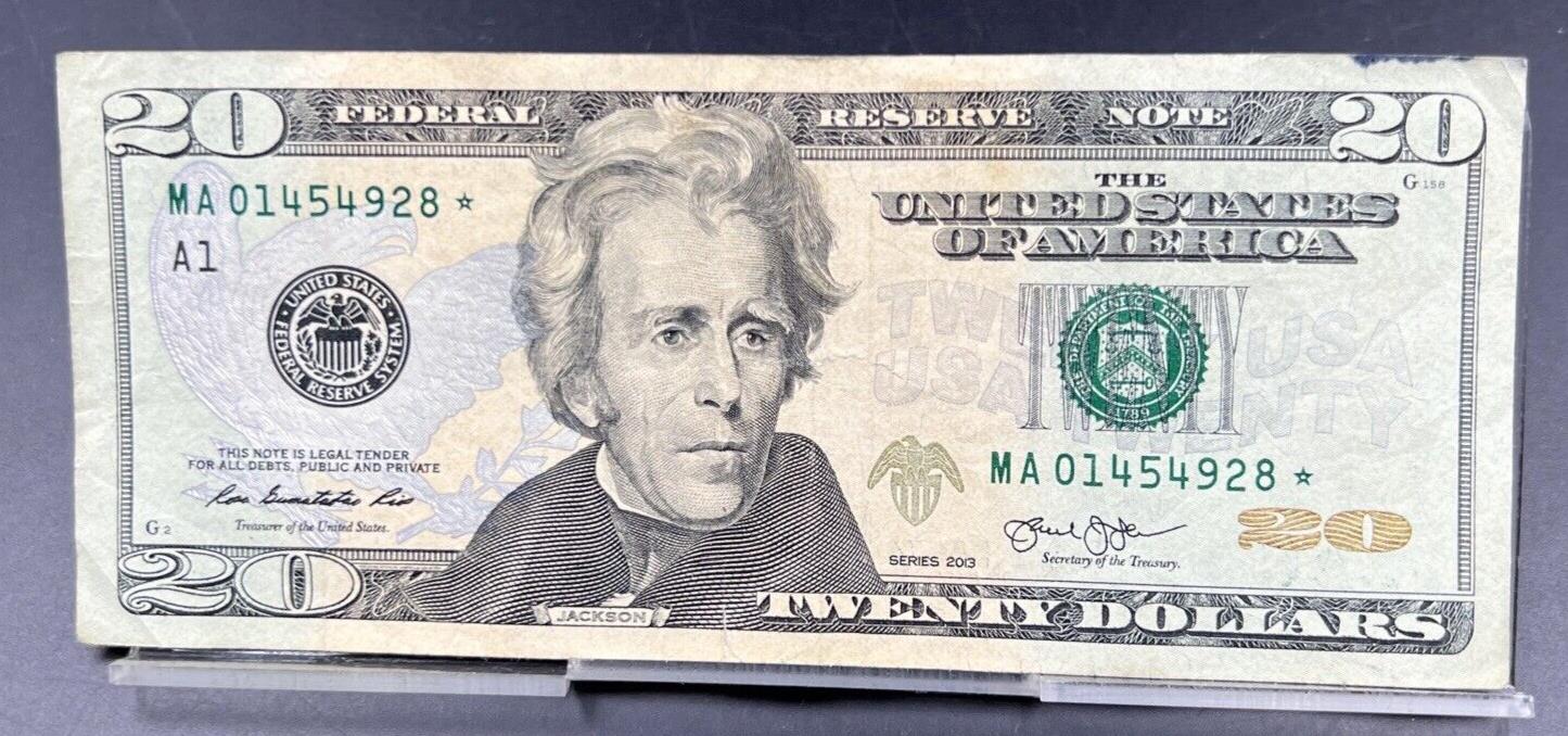 2013 $20 Star * FRN Federal Reserve Replacement Note Fine Circ