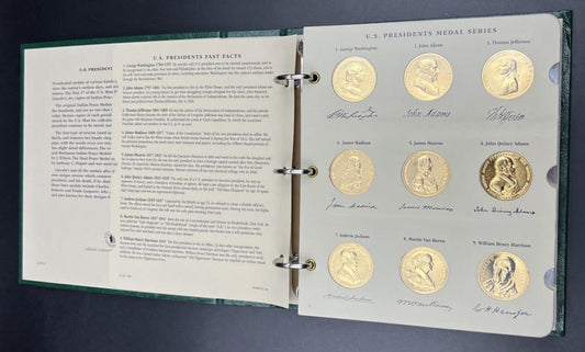 42 Gold Plated US Presidential UNC Medal Set in Littleton Album