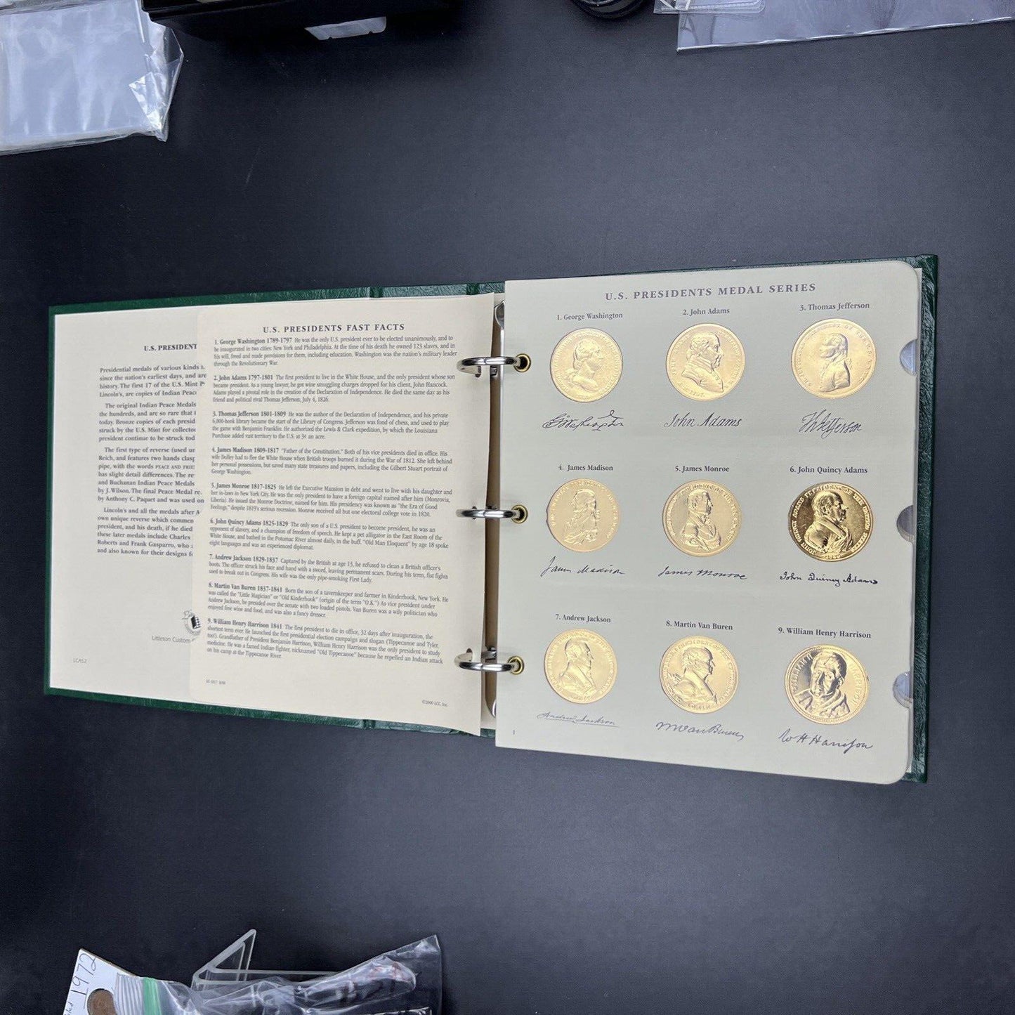 42 Gold Plated US Presidential UNC Medal Set in Littleton Album