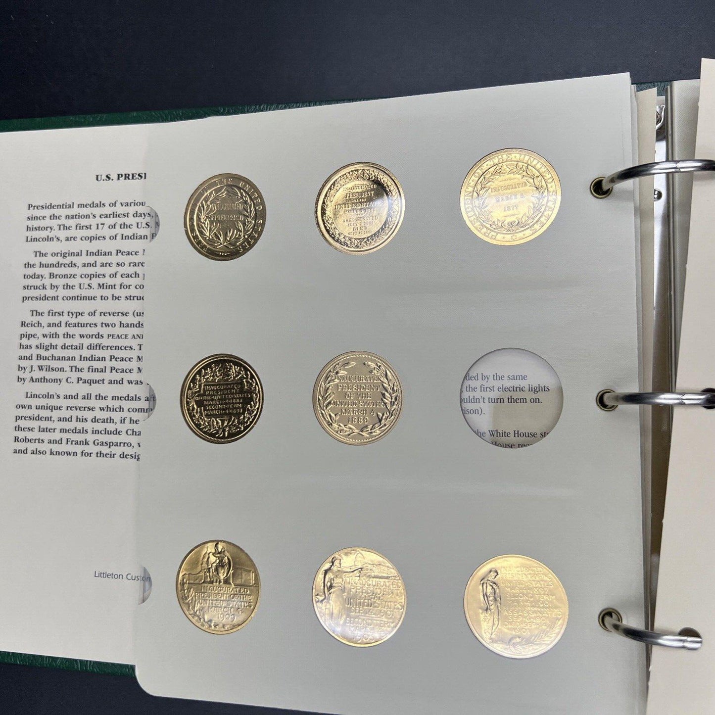 42 Gold Plated US Presidential UNC Medal Set in Littleton Album