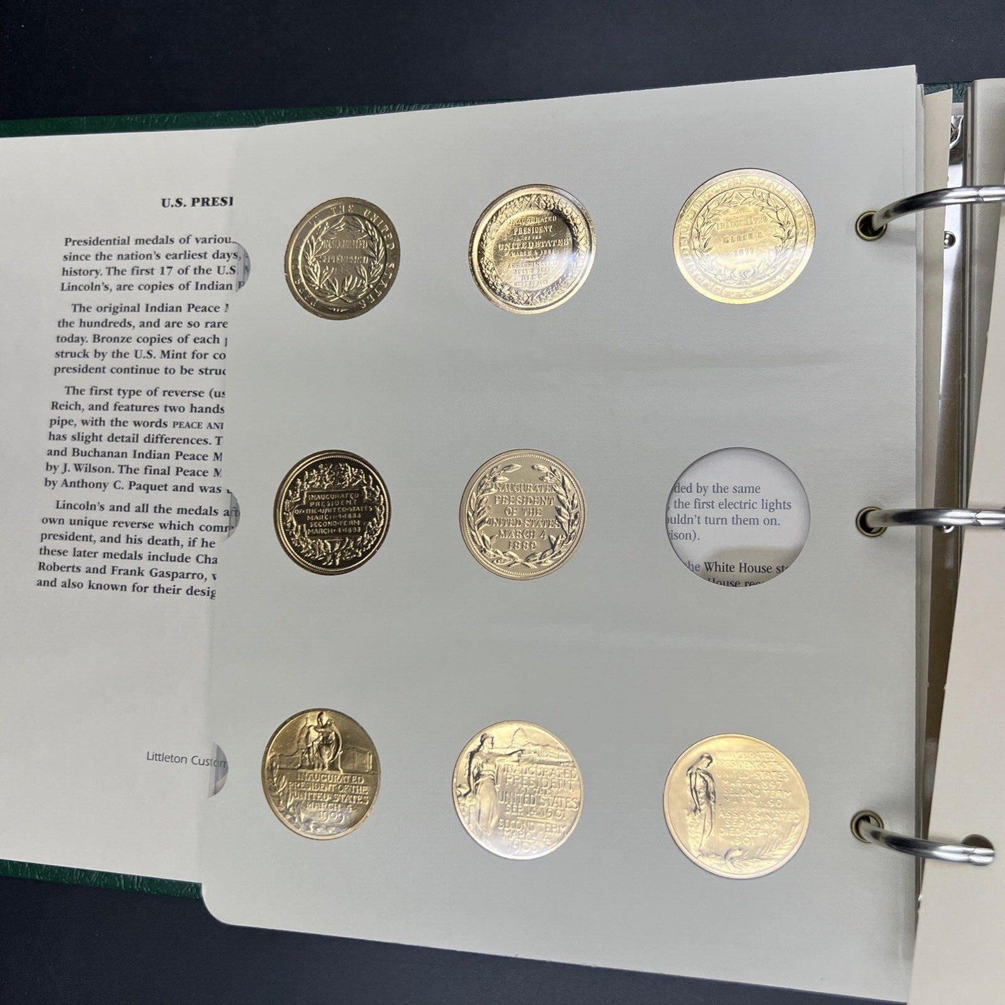 42 Gold Plated US Presidential UNC Medal Set in Littleton Album