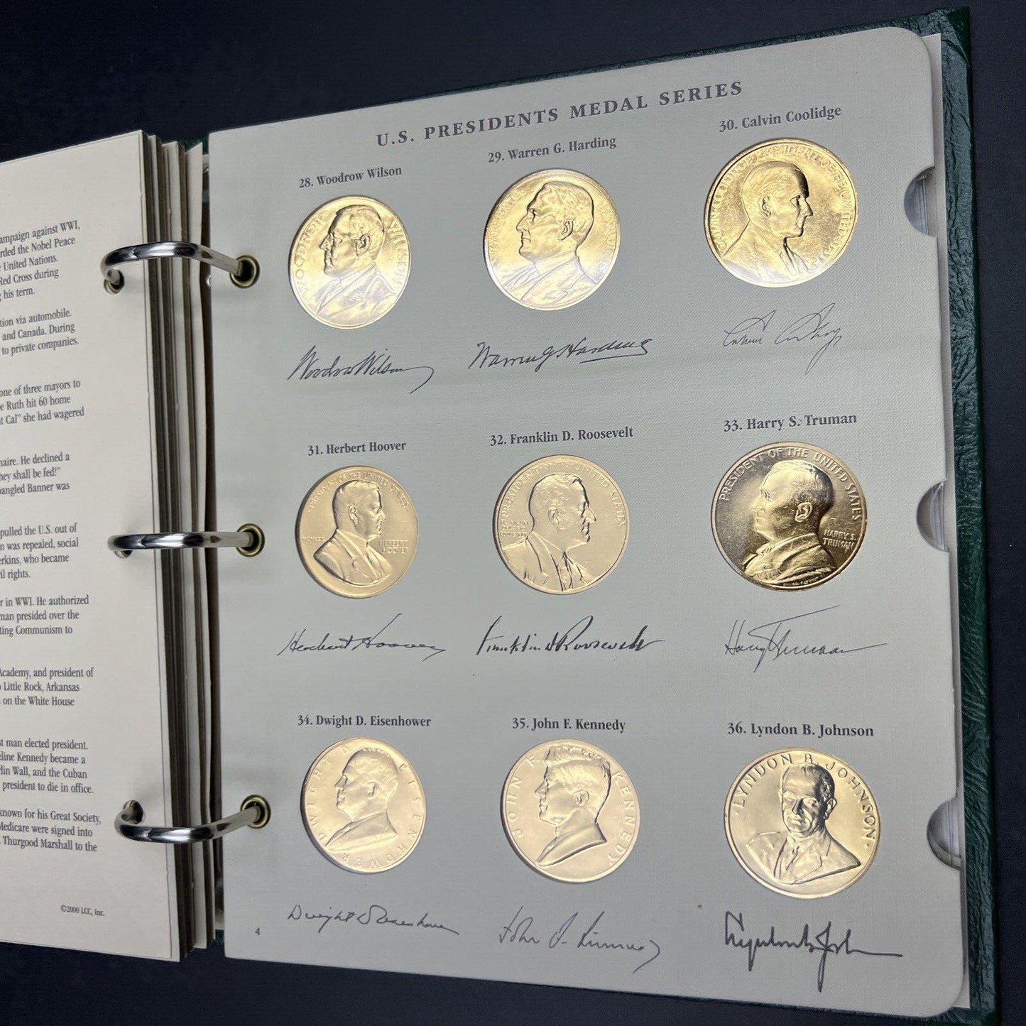 42 Gold Plated US Presidential UNC Medal Set in Littleton Album