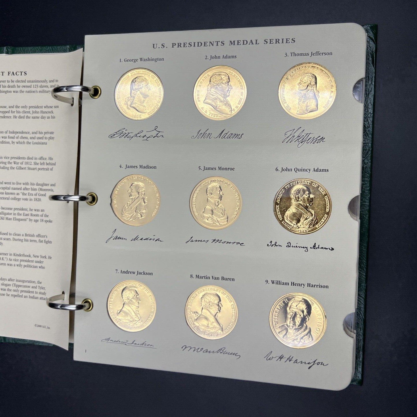 42 Gold Plated US Presidential UNC Medal Set in Littleton Album