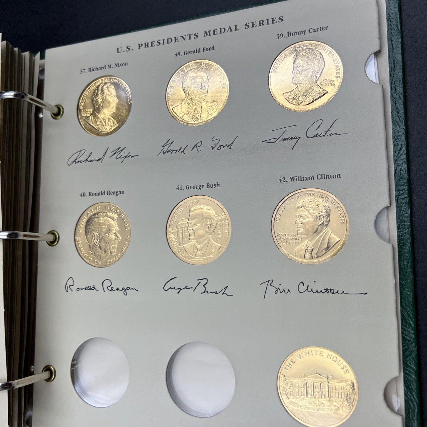42 Gold Plated US Presidential UNC Medal Set in Littleton Album