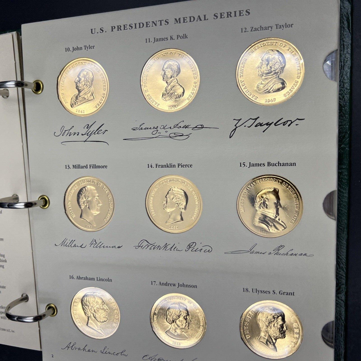 42 Gold Plated US Presidential UNC Medal Set in Littleton Album