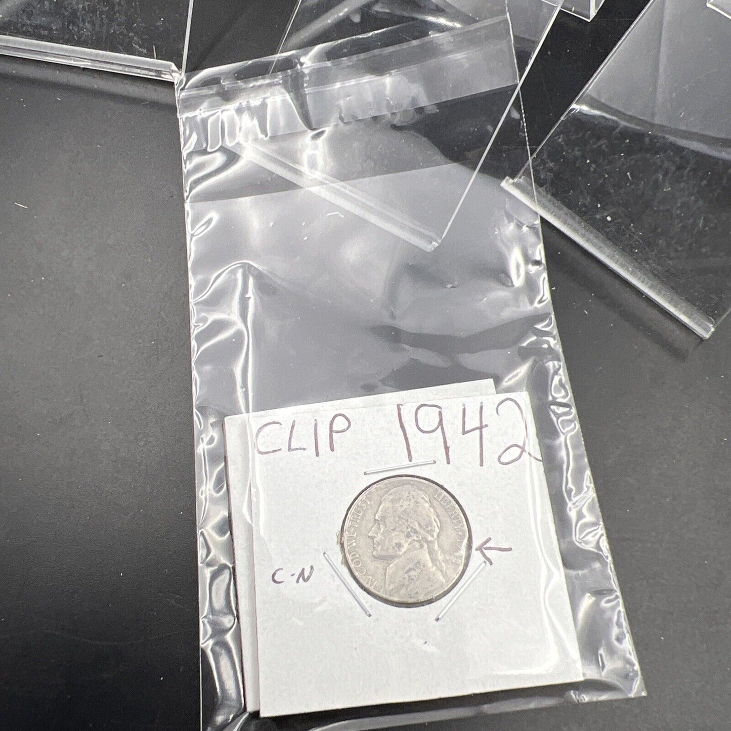 Lot of 2 Jefferson Nickels with Clipped Planchet Error 1942 & 1978 VF Circ